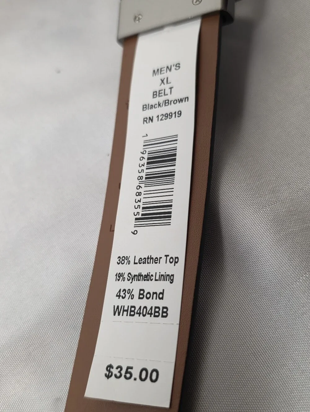 Walter Hagen Black Leather Reversible Belt with Brown Interior Size XL 42-44